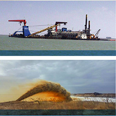 3500立方绞吸式挖泥船洋口港航道疏浚项目现场